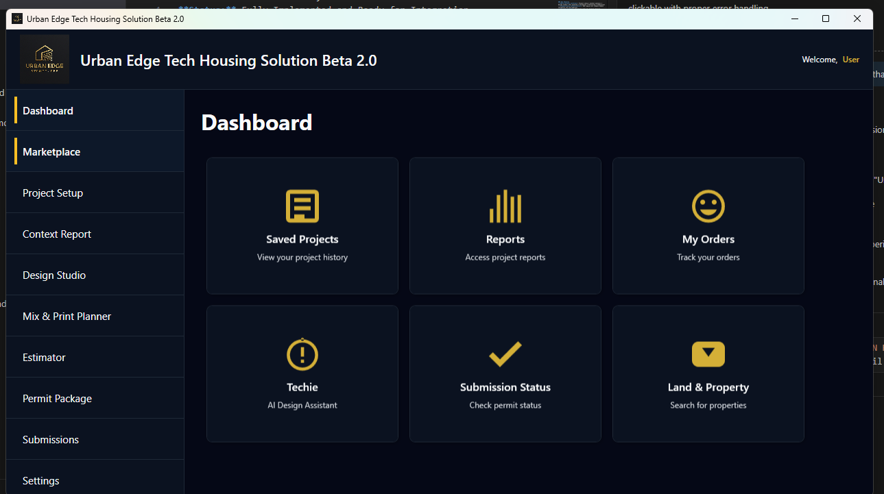 Urban Edge Tech Beta 2.0 Dashboard